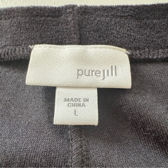 J. Jill Pure Jill Black Velour Pima Cotton Modal‎ Pull On Lounge Pants Sz Large - Picture 3 of 9